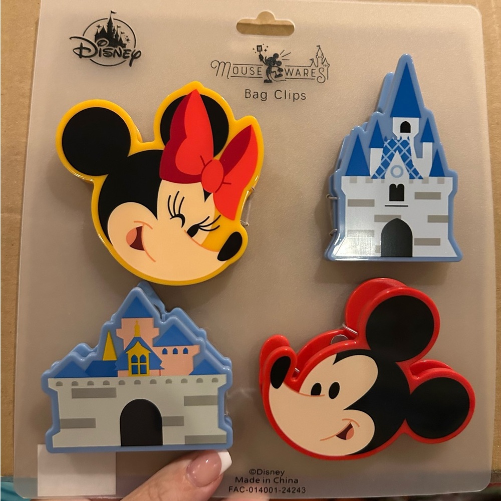 Disney Mousewares Mickey and Minnie Bag Clips - Red, Yellow, Blue